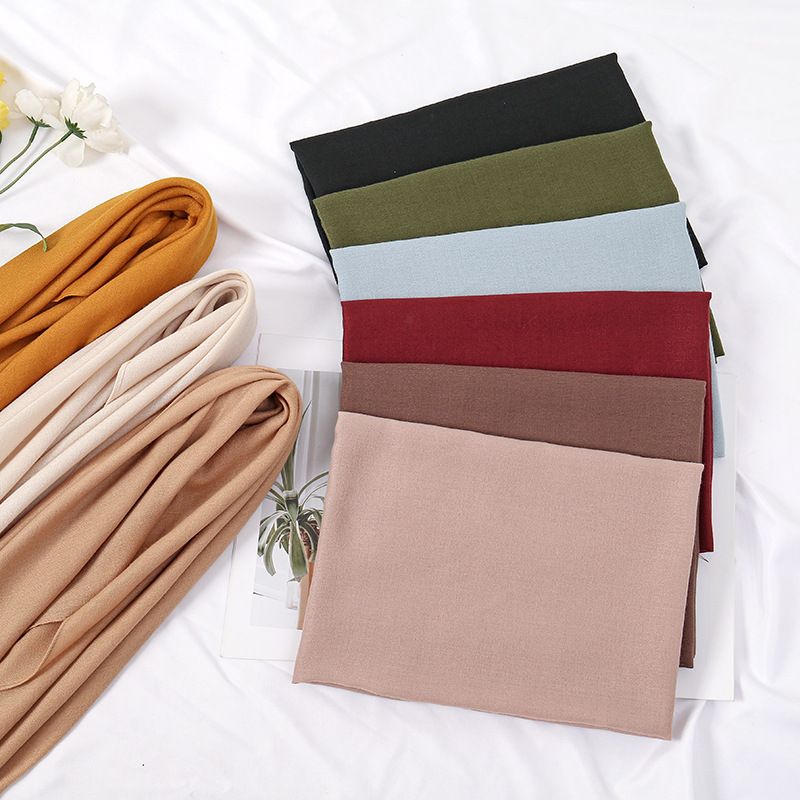 Black 90 × 90cm Women Solid Colour Square Scarf - Lightweight Polyester Head Scarf and Shawl Wrap, Soft Casual Neck Scarf for Travel, Hair Styling and Everyday — image 6
