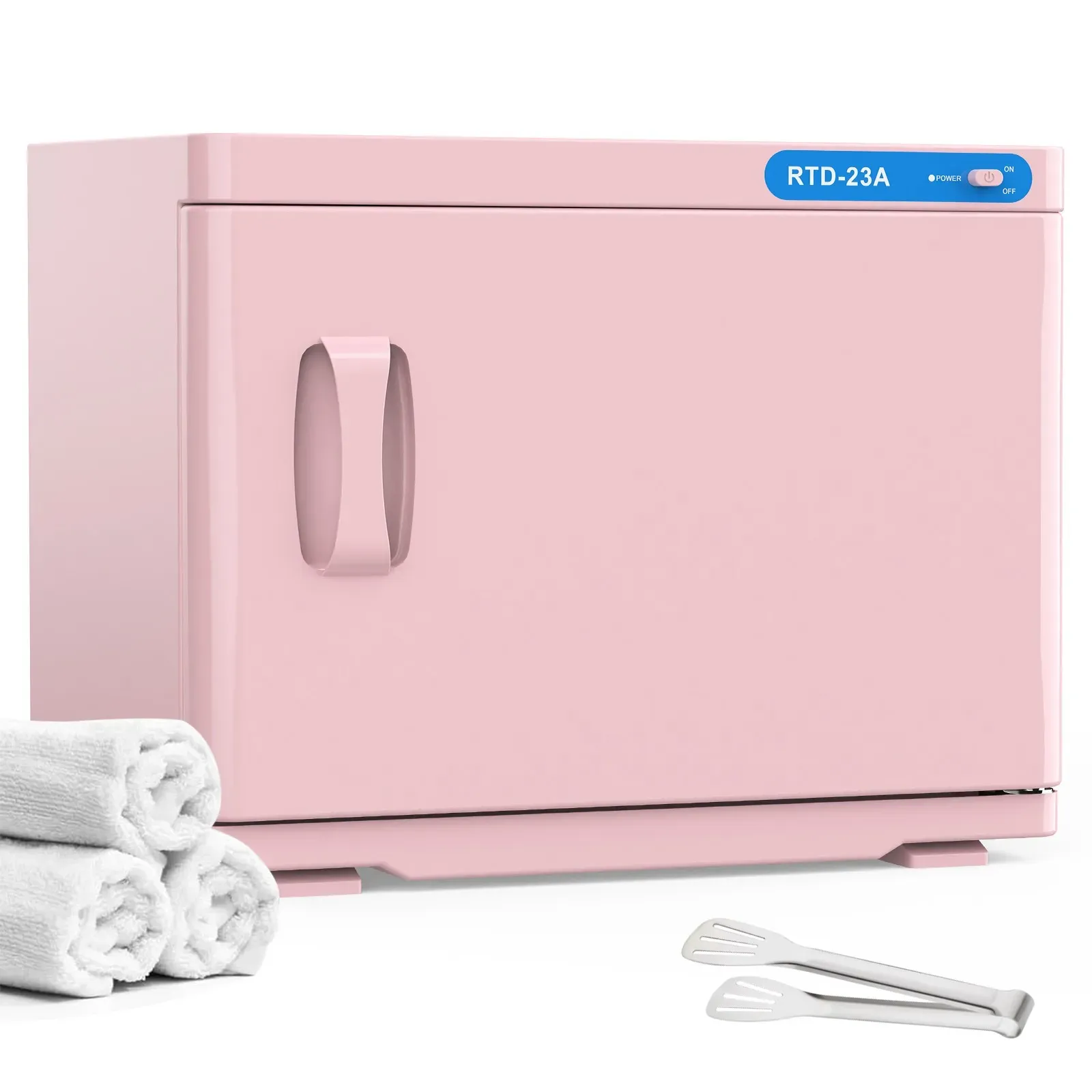 Pink 23L Hot Towel Warmer Cabinet with UV Sterilizer for Salon and Home Use — image 5