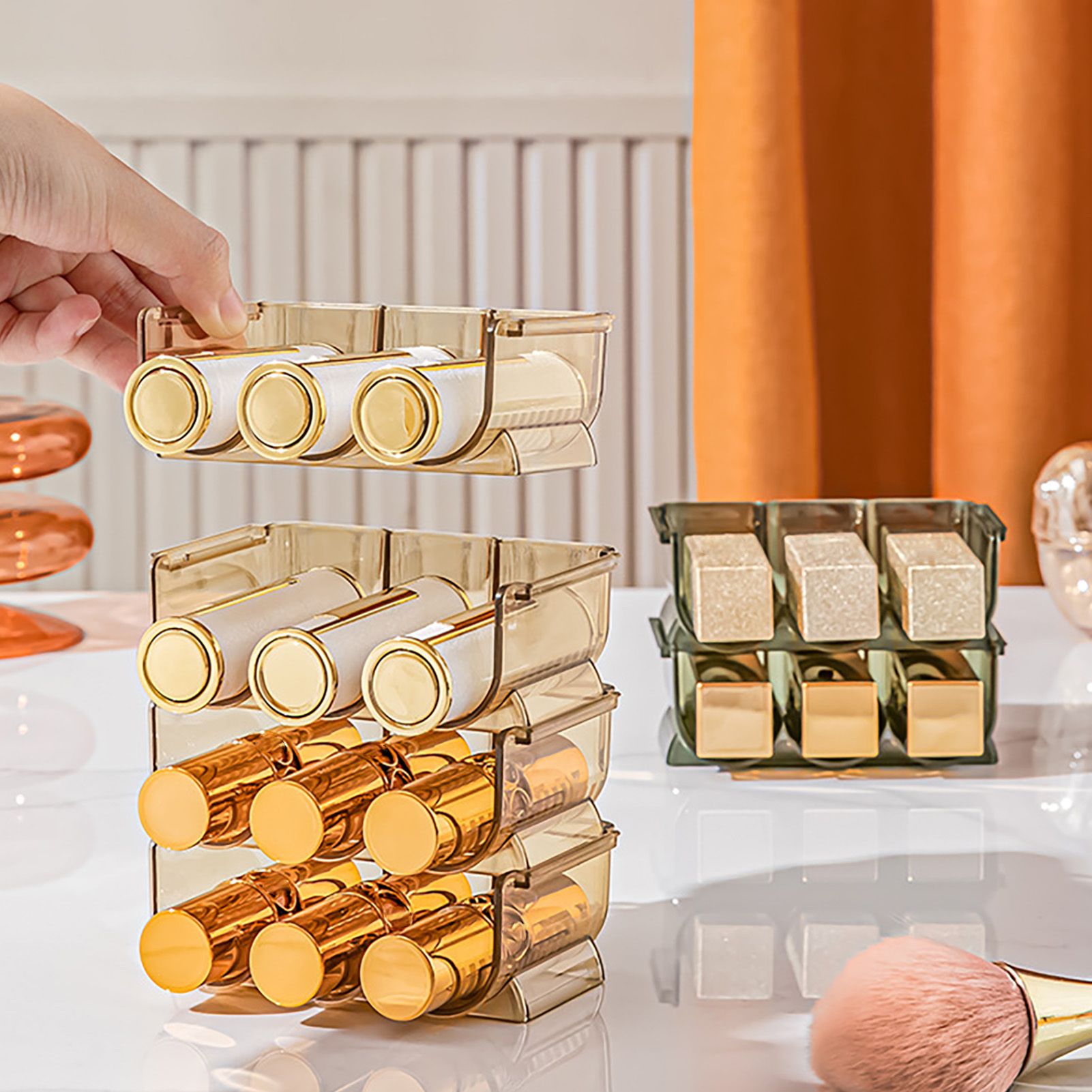 3pcs Lipstick Holder Transparent Storage Overlay Clear Lipstick Display Holder for Lip Gloss Transparent Orange โ image 4