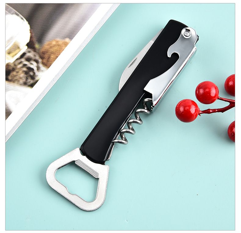 Multi-Use Bottle Opener, black Helpful Gadgets for Elderly Home Steel Beer Wine Opener Stainless Opener Household Can Kitchen — image 3
