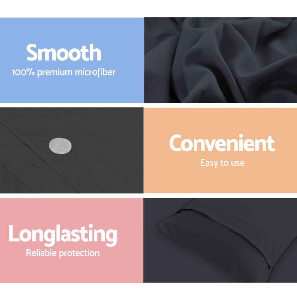 Giselle Bedding Quilt Cover Set Classic Black Super King — image 6