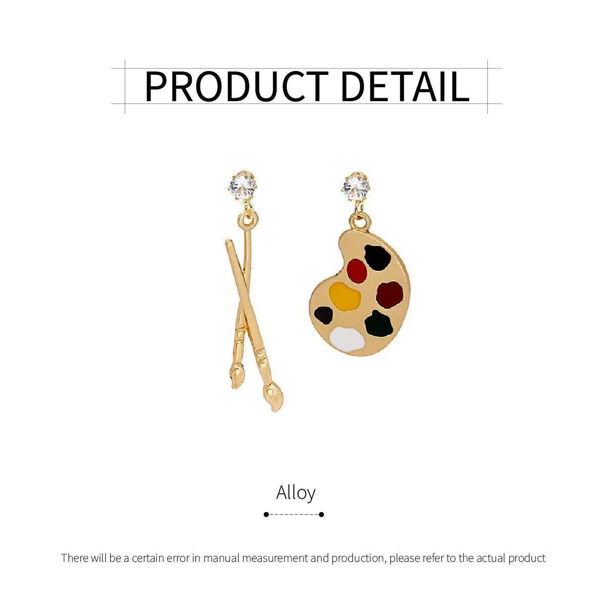 Artistic Asymmetric Earrings Brush and Drawing Board Design Creative Jewelry — image 3