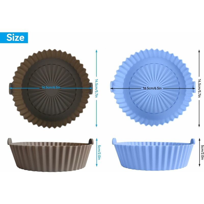 2 pcs Silicone Basket Air Fryer Accessories, Reusable Silicone Basket 16X14Cm For Airfryer, Microwave, Cake Pan โ image 2
