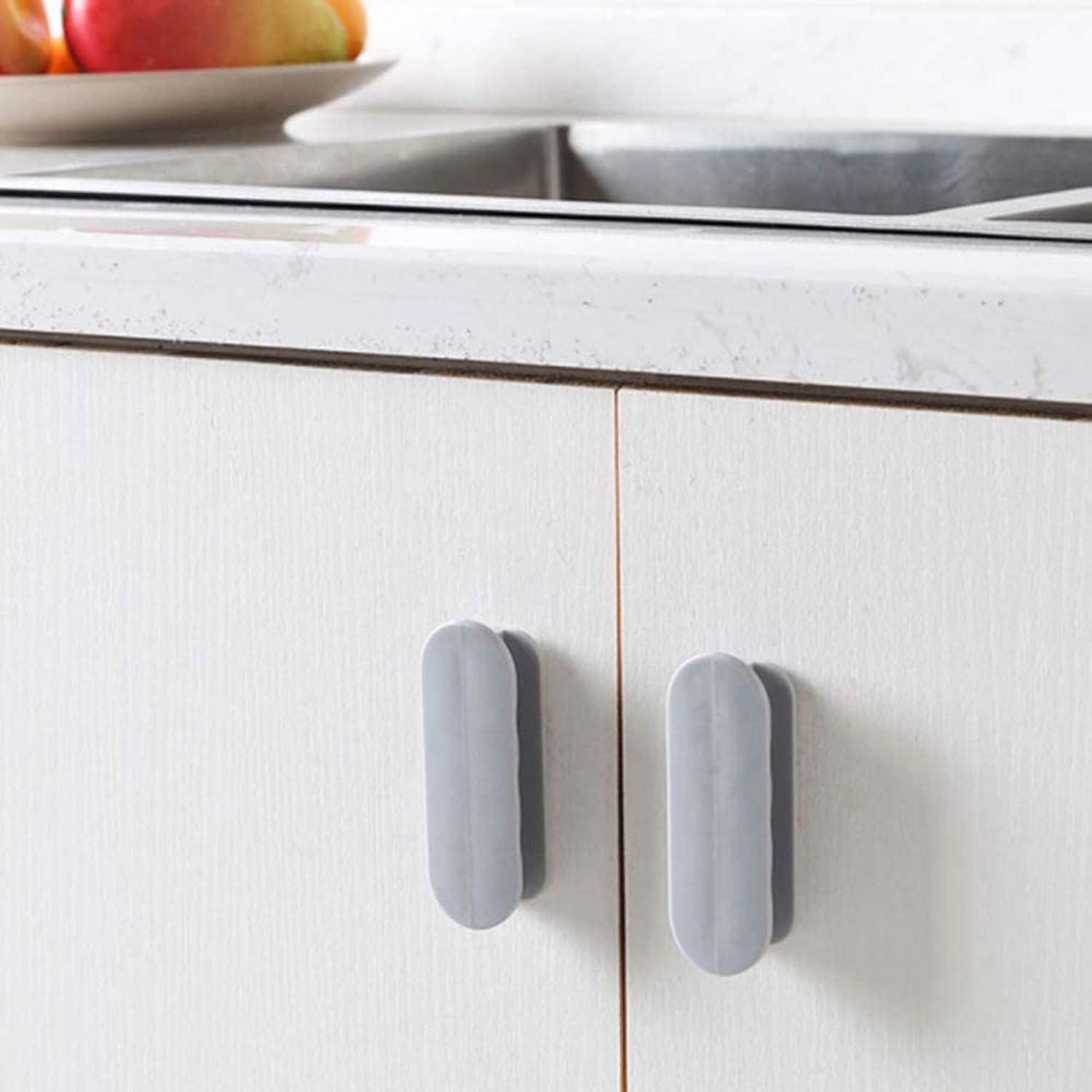 2 Pack, Handle Helper for Kitchen Cabinet Knobs Drawer Window Sliding Closet Push Pull Helper Stick-on Handles (Grey) โ image 3
