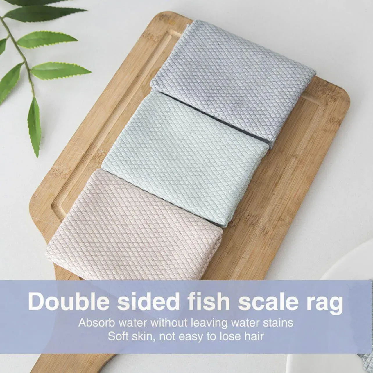 5X Fish Scale Microfiber Cleaning Cloth Dish Washing Glass Wipe Reusable Kitchen - 5Pcs-30cm*40cm โ image 5