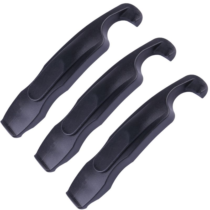 3pcs Bike Tyre Lever Set Nylon Bicycle Tire Removal Tool Cycling Repair Accessory - Black