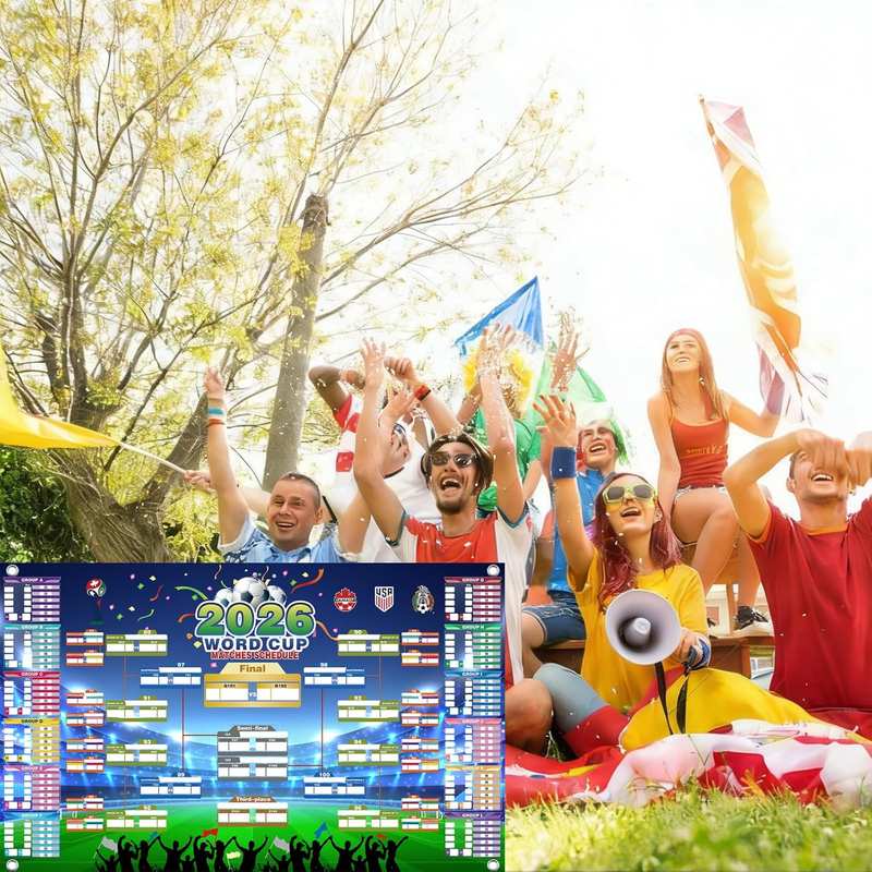 2026 World Cup Wall Chart Poster - 48 Team Tournament Schedule Tracker on Premium Waterproof Oxford Fabric (31.5" x 23.6") - Ultimate Soccer Gift for Fans — image 4