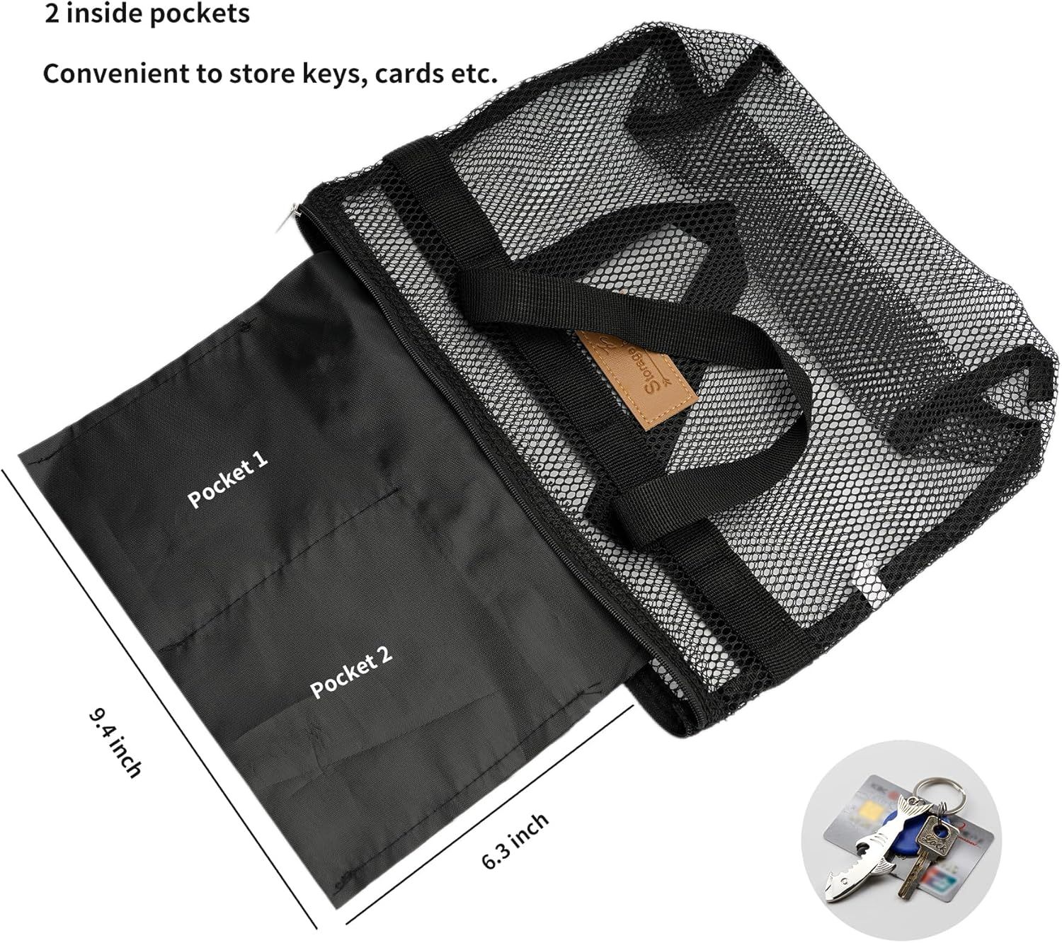 Mesh Shower Caddy Bag Portable Hanging Toiletry and Bath Organizer with Zipper for Travel, Gym, Camping, College Dorms, Beach โ image 4