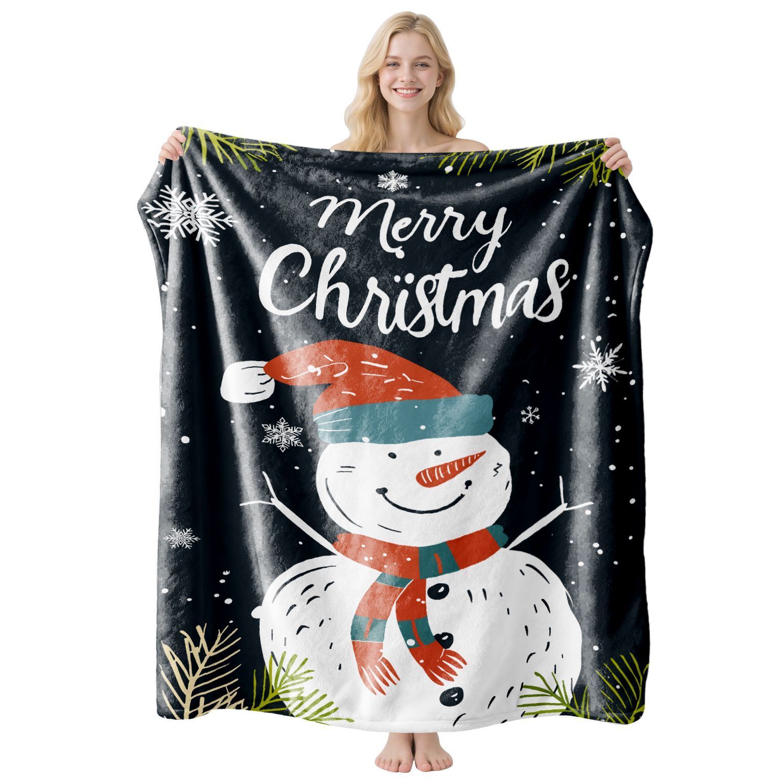 Festive Flannel Throw Blanket, Christmas & Halloween Soft Air‑Conditioning Blanket, Sweet Holiday Gift For Bedroom, Style FLR‑101, Size XS, 75x100cm