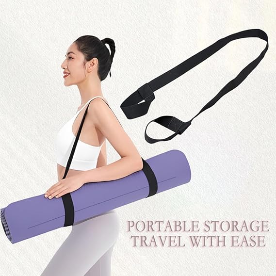 Yoga Mat Strap for Carrying - Cotton Yoga Mat Carry Strap Sling- Adjustable Loops for all Mat Sizes(Yoga Mat not included) — image 2