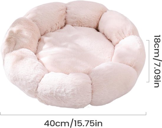 Cat basket - Warm basket for autumn/winter - Round cat basket - Dog mat - Dog basket - Cat basket for home - Pet basket - Pink - 50 cm โ image 3