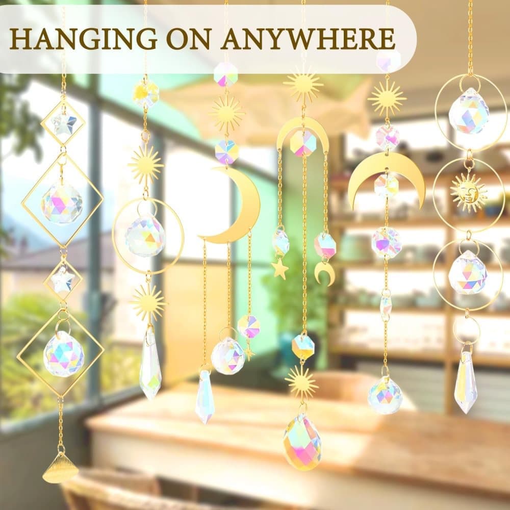 6 inches rainbow refractive prism suncatcher crystal decoration, 15 cm — image 6