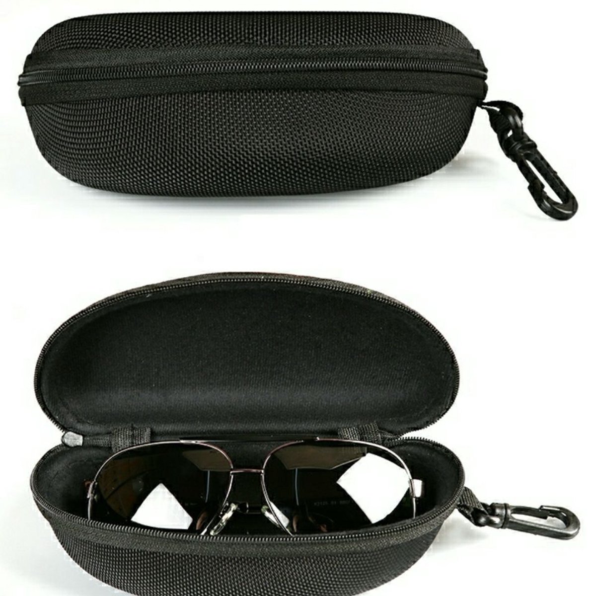 Portable Glasses Case Hard Case - Glasses Pouch - Waterproof Sunglasses Storage - Hard Box With Zipper and Olip - Durable Protective Case for Glasses — image 2