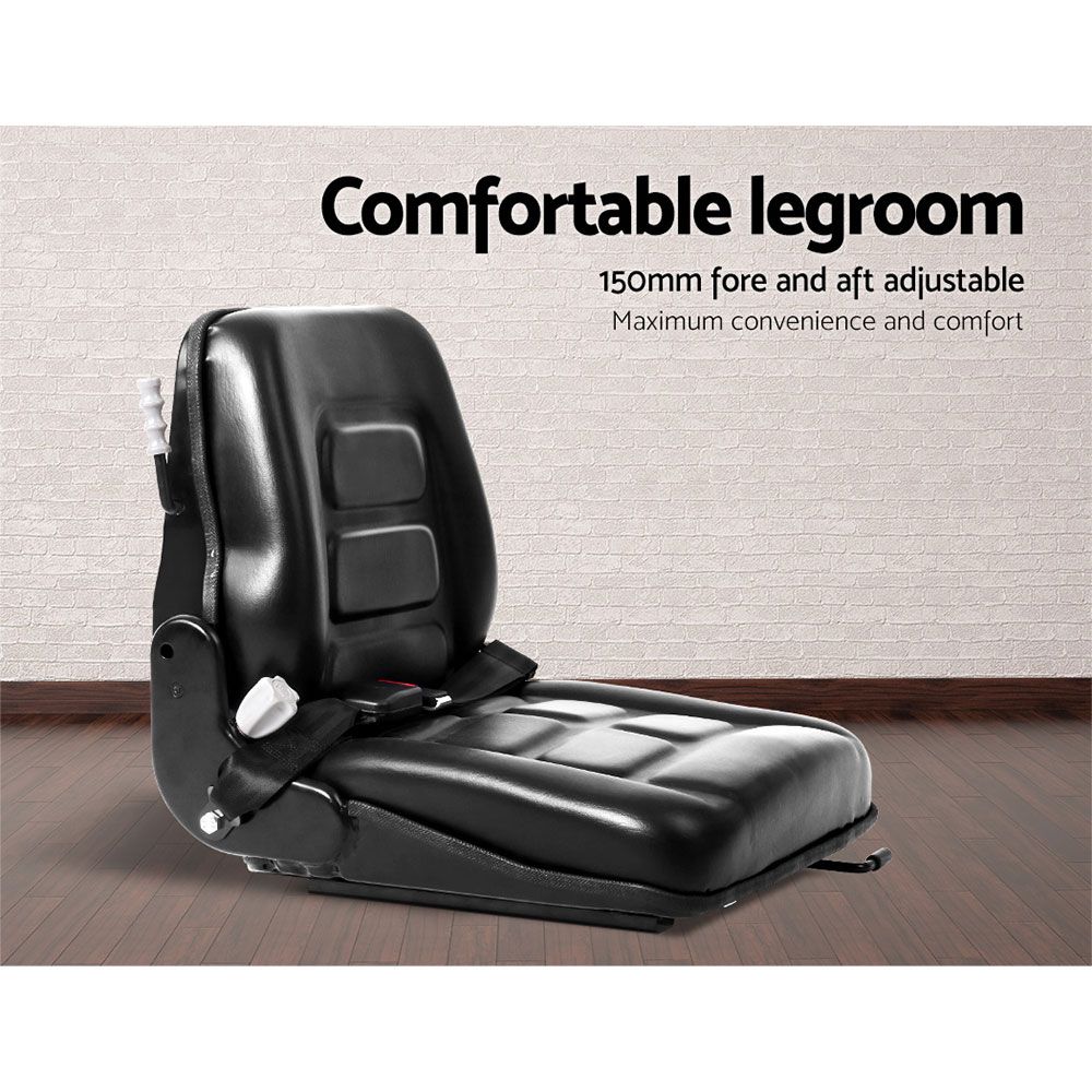 Giantz Tractor Seat Forklift Excavator Universal Backrest Truck PU Chair — image 4