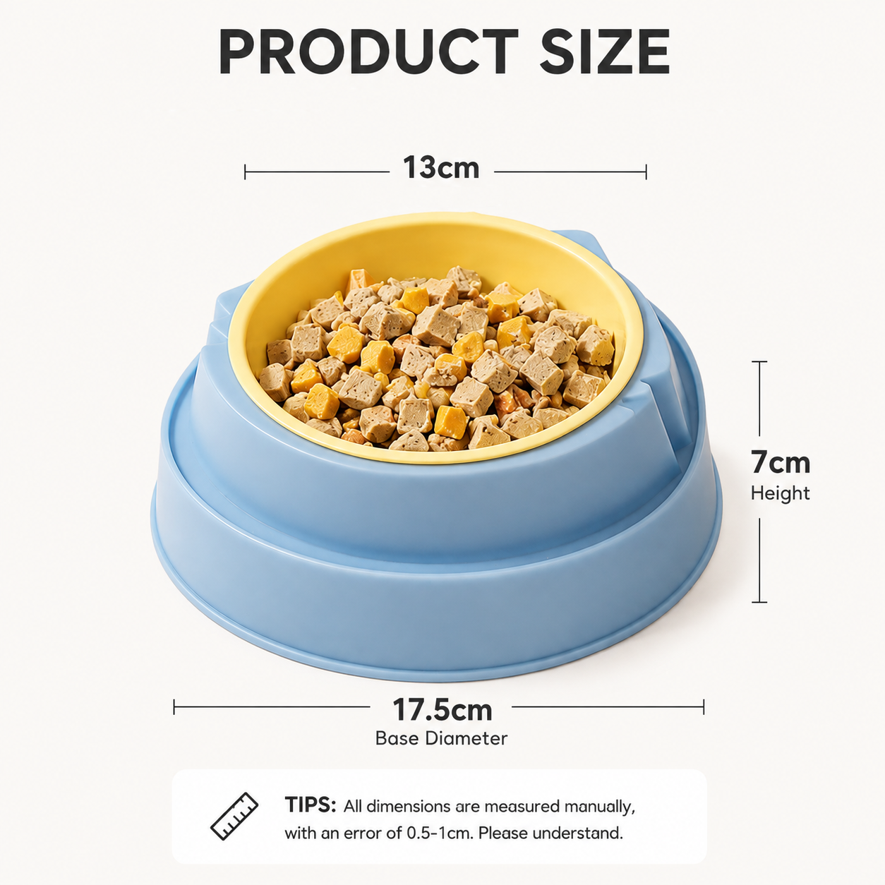 Blue Stainless Steel Cat Food Bowl with Cat Face Design Raised Pet Feeding Bowl โ image 4