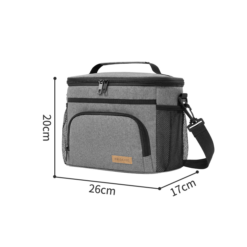 Black Insulated Lunch Bag Cooler Tote - 9L Leakproof Thermal Lunch Box with Shoulder Strap & Pockets for Work, Picnic, Travel — image 5