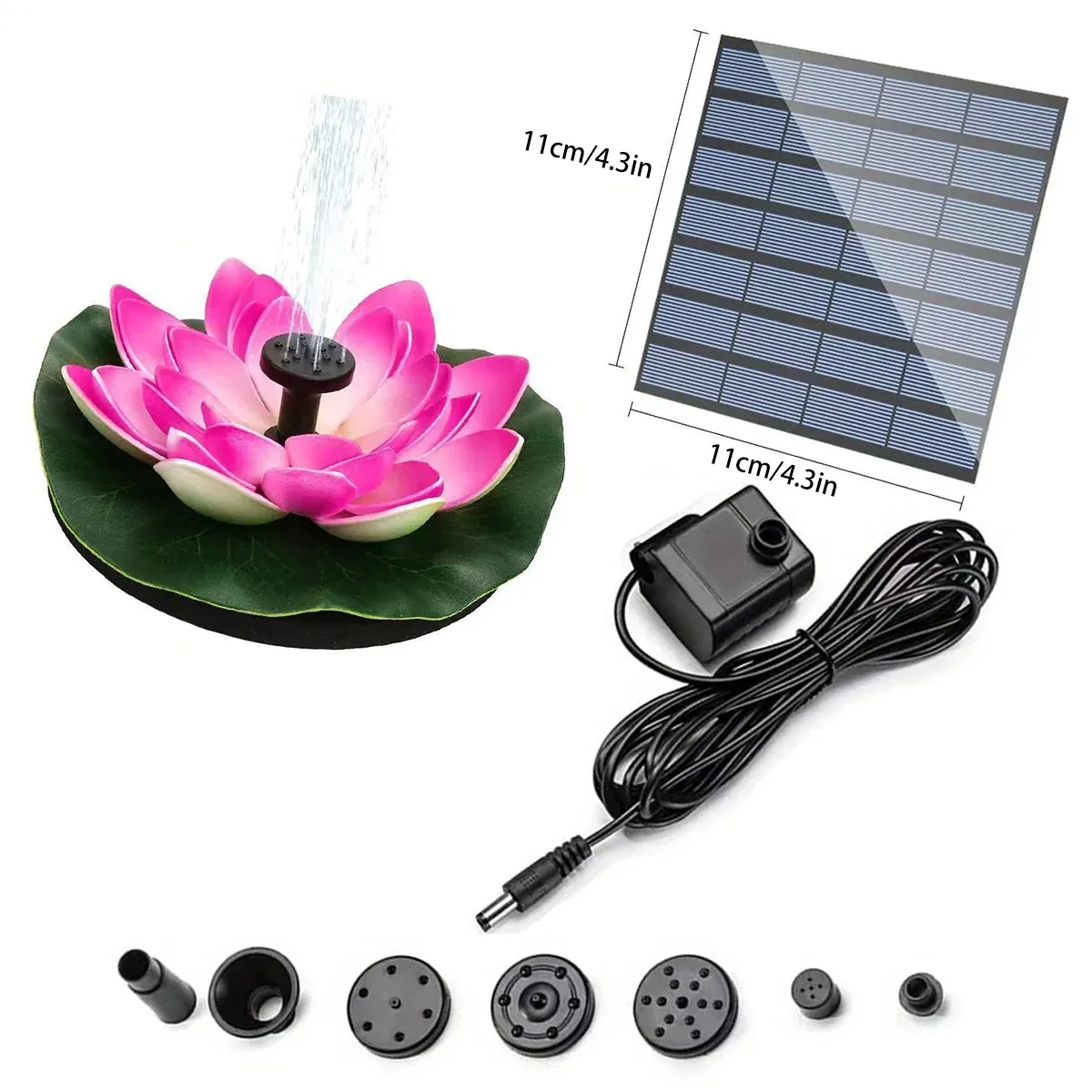 Water Fountain with Lotus Leaf Solar Bird Bath Fountain Pump Lotus Shaped Solar — image 3