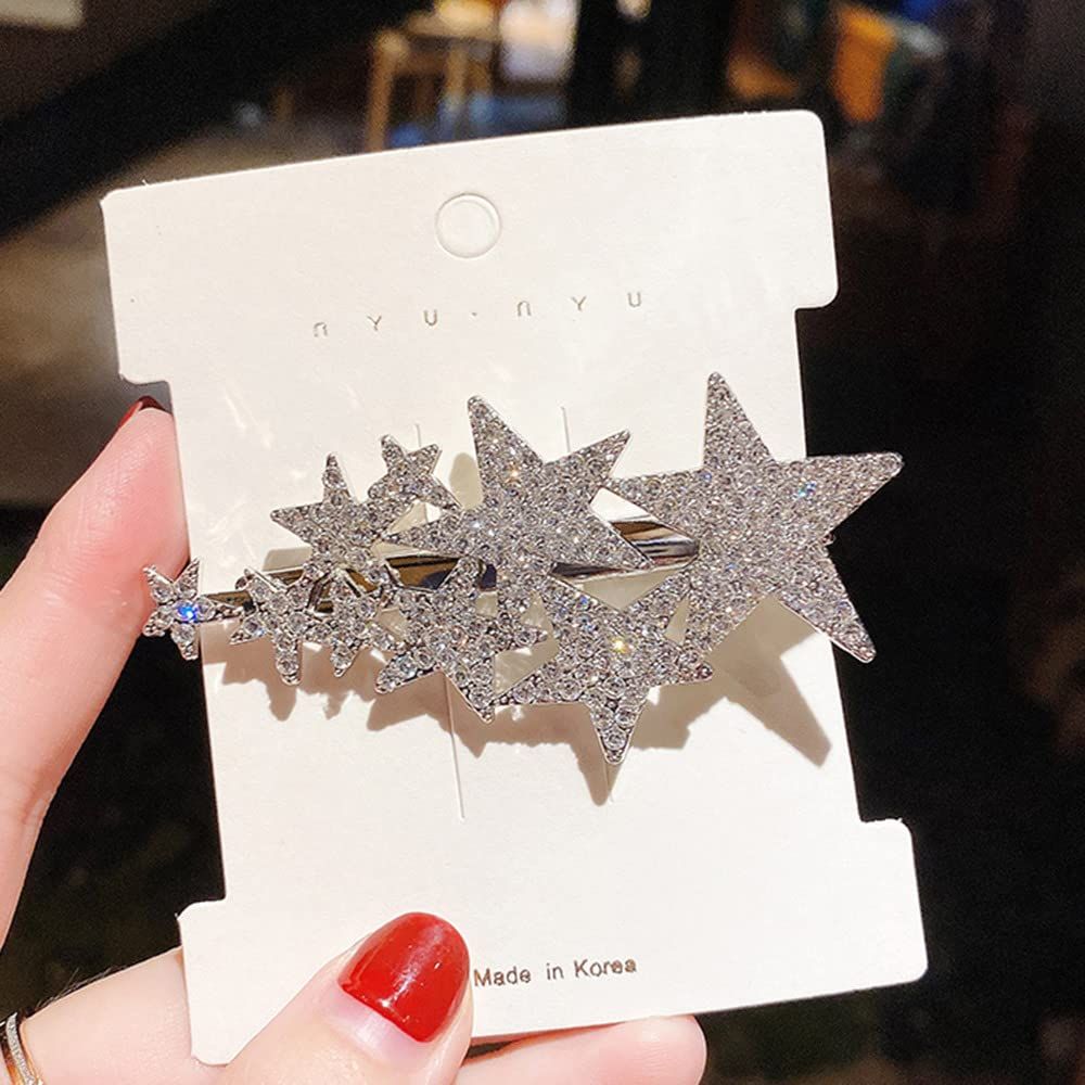 Wedding rhinestone star hair clip retro crystal star hair clip crystal hair clip decoration star head clip — image 3