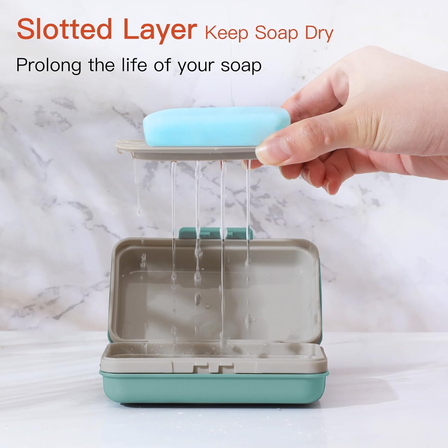 Soap Holder, Soap Dish 1 Pack, Bar Soap Holder for Shower, Travel Soap Case with Lid for Gym, Camping Essentials, Travel Size Toiletries, Portable, Leakproof โ image 3