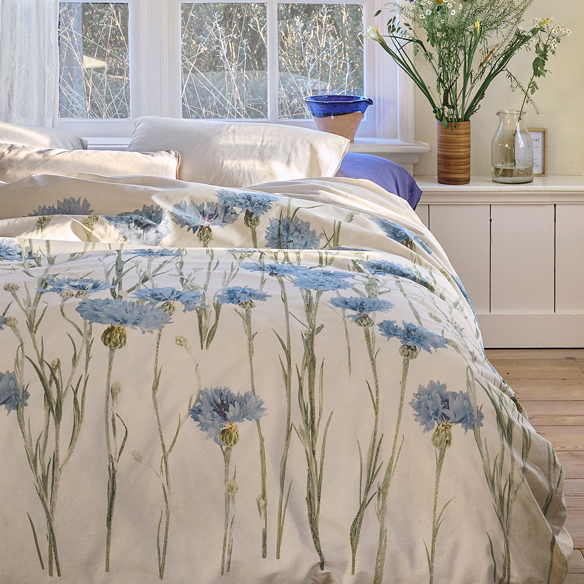 Bedding House Cornflower Sand 100% Cotton Percale Quilt Cover Set King — image 3