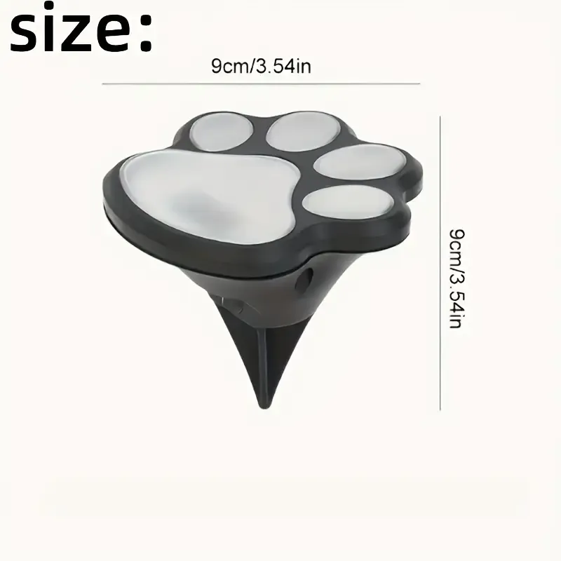 4PCS Dog Paw Solar Ground Light: Realistic paw print design, solar powered, auto on at night. Add warmth and charm to your garden pathway./white light — image 3