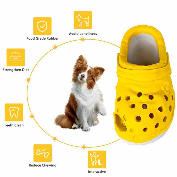 Size L Blue Tough Slipper Dog Chew Toy - Natural Rubber Treat Dispenser & Teeth Cleaner for Interactive Play & Boredom Relief โ image 4