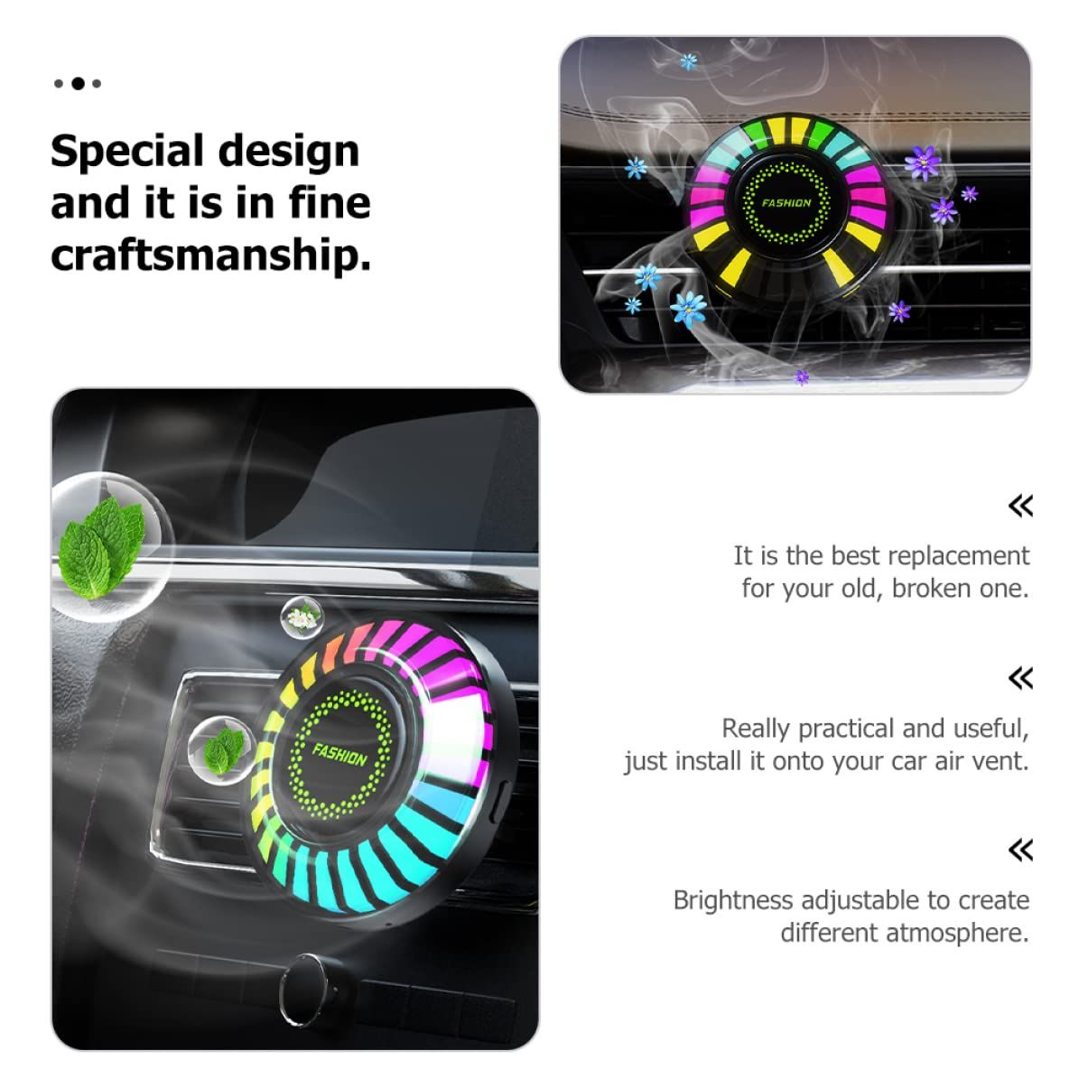 Replacement for Old Car Stylish Car Accessory Smart Diffuser Music Accessories Car Fragrance Diffuser Perfume Vent Clip โ image 5
