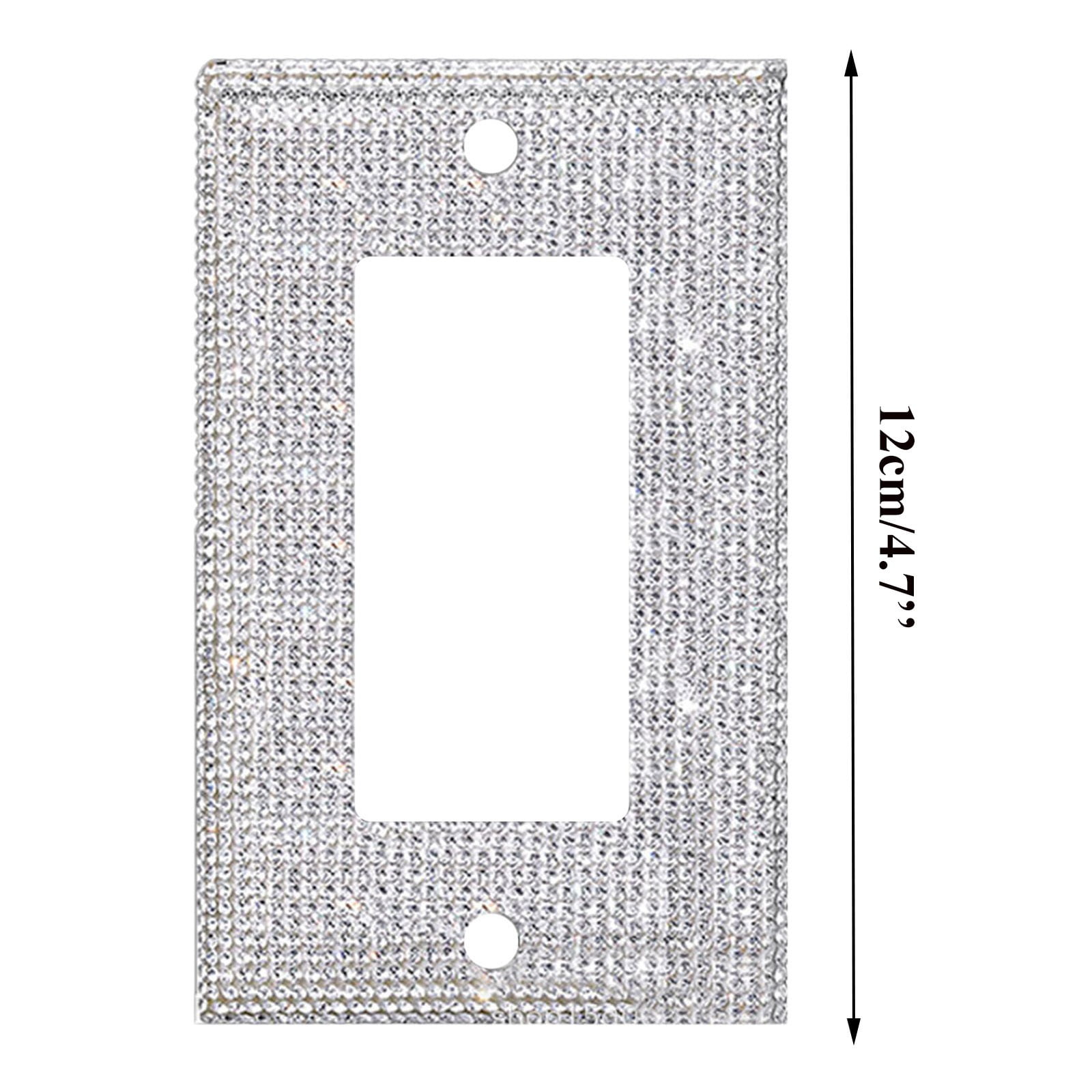 Crystal Adornment, Crystal Decoration Promotion, 1Set Silver Shiny Rhinestones Wall Plate Light Cover Wall Plate Cover Light Cover Decorative Bling Light Cover โ image 3