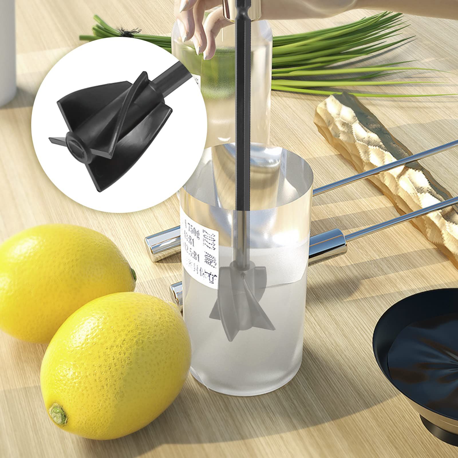 4 Pcs Epoxy Mixer Attachment for Drill to Mix Epoxy Resin Paint Ceramic Glaze and Reduce Bubbles Reusable Paint — image 4
