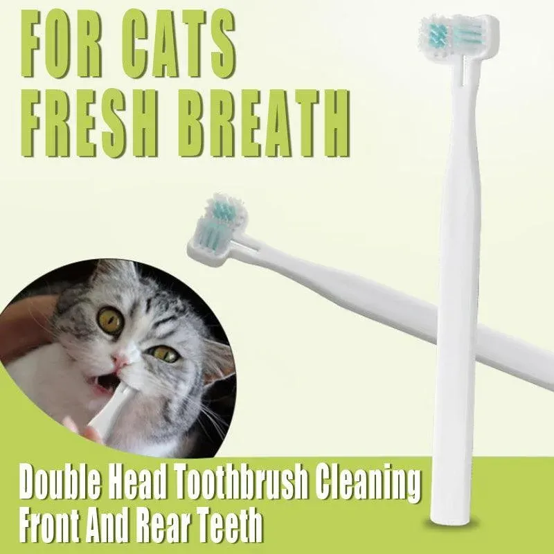 Double Head Toothbrush Dog Pet Cat Brush Dental Health Gum Care Cleaning Teeth โ image 3