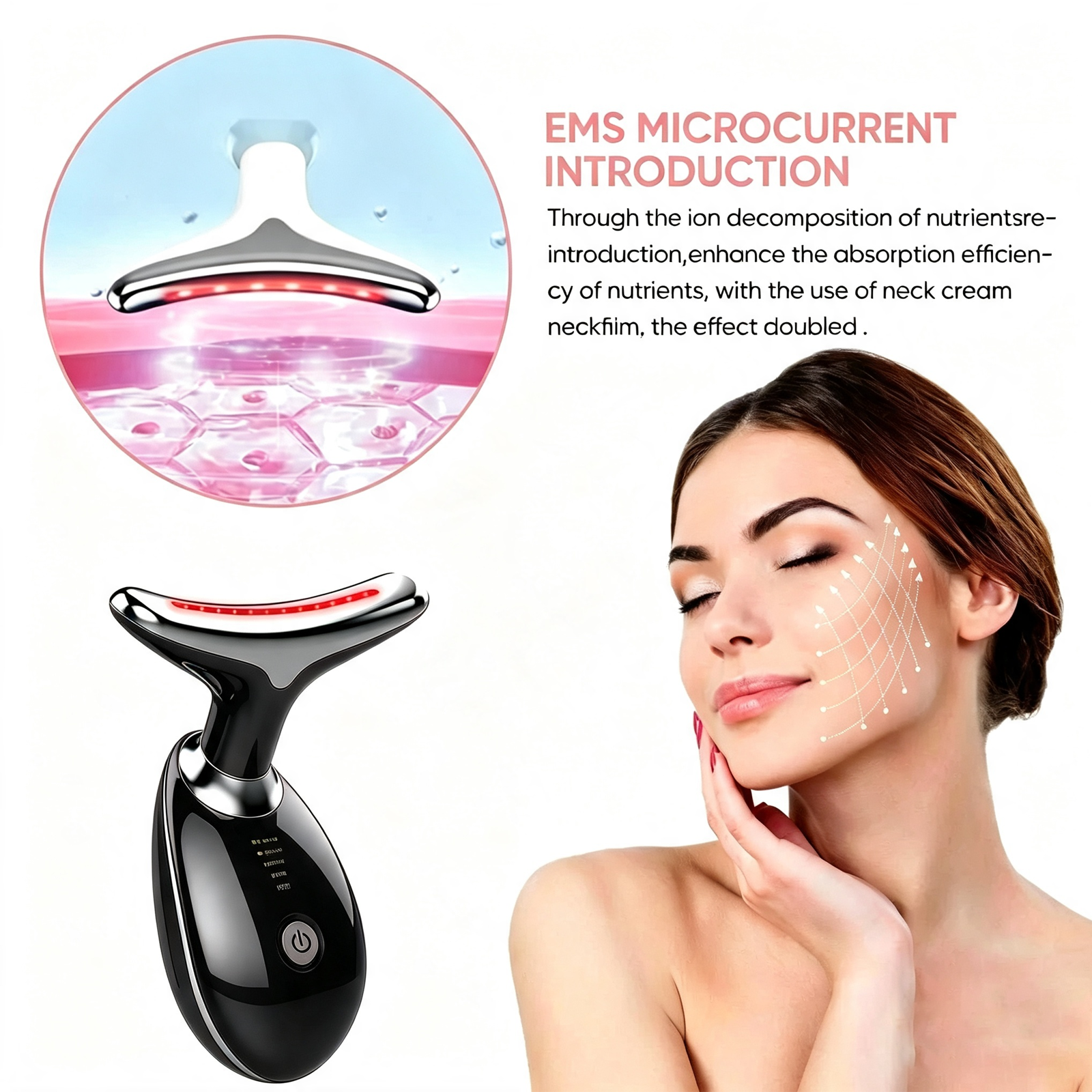 Rejuvenation Massager Neck Anti Wrinkle Face Beauty Device Skin Lifting Tighten Black — image 6