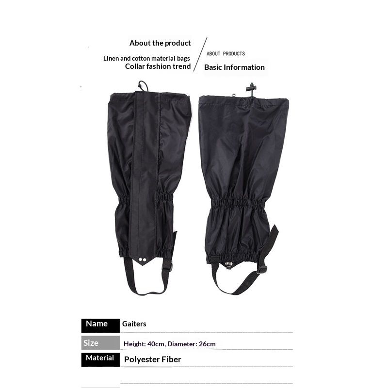 Waterproof Leg Gaiters Boot Shoe Cover Nylon Snow Proof Hiking Leggings For Men & Women Hiking, Skiing, Walking, Climbing, Hunting black โ image 5