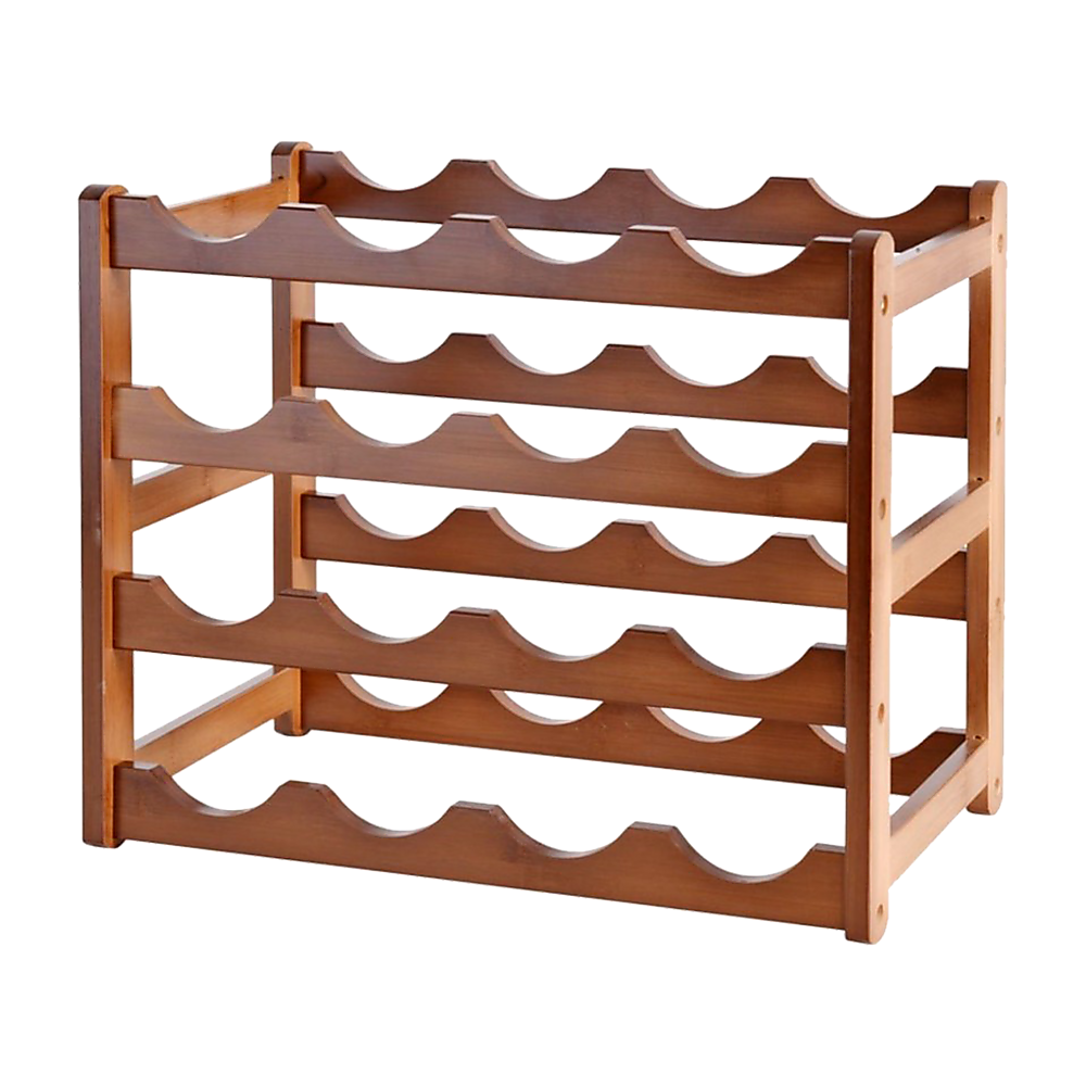 Bamboo Stackable Modular Freestanding Countertop Wine Shelf Rack — image 5