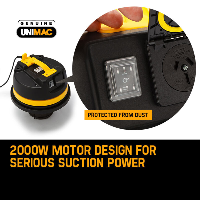 UNIMAC 60L Wet and Dry Vacuum Cleaner Bagless Industrial Grade Drywall Vac โ image 2