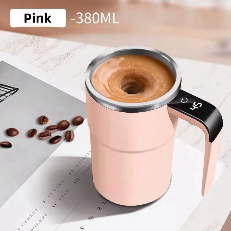 Self-Stirring Coffee Mug Automatic Stir Mug LED Temperature Mug Rechargeable - Black - Size 380ML — image 5
