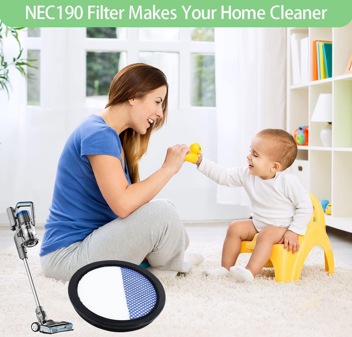 6 Pack Replacement ilters or Eureka RapidClean Pro Cordless Stick Vacuum Cleaner NEC180 NEC185 NEC186 NEC190 — image 6