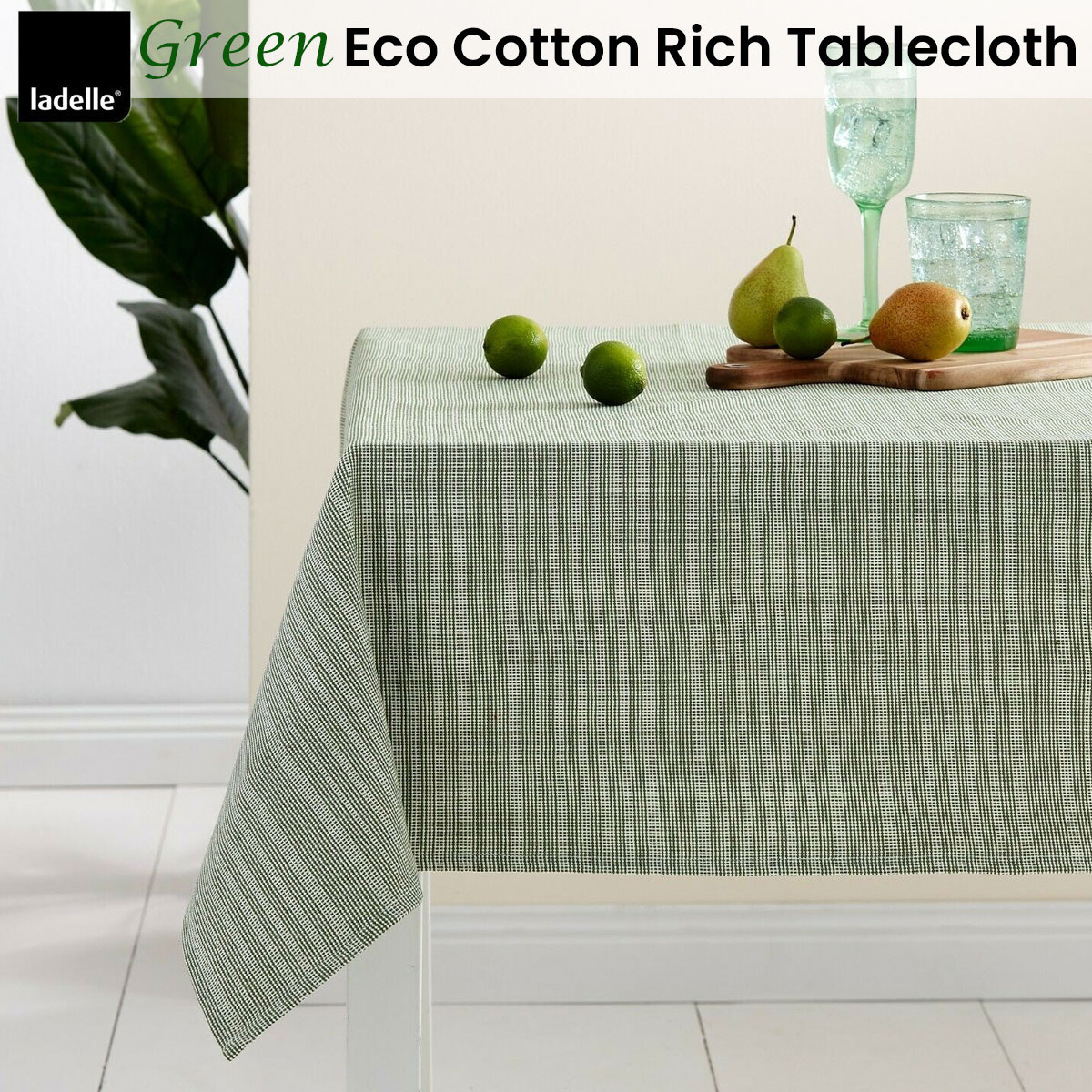 Ladelle Green Eco Cotton Rich Tablecloth 150 x 265 cm — image 2