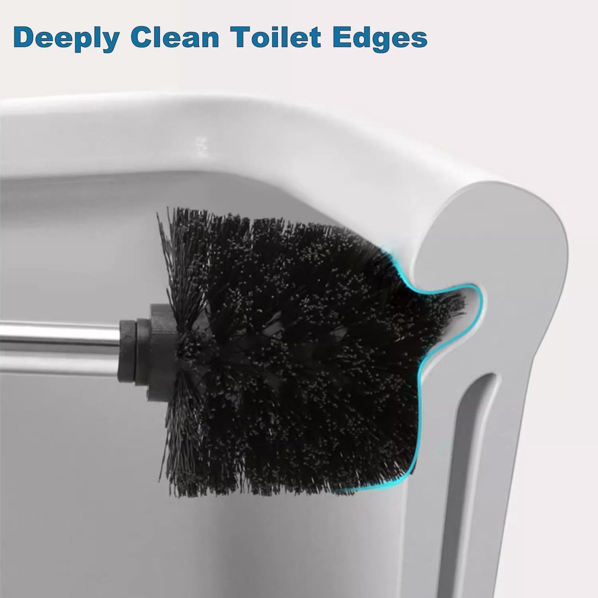 2 pieces - Toilet brush - Stainless steel toilet brush - With screw head - WC brush - Toilet brush - With handle - Stainless steel handle - Universal — image 2
