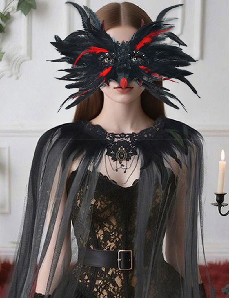 New Halloween Gothic Style Demon Horn Mask (Black+WHITE) โ image 2