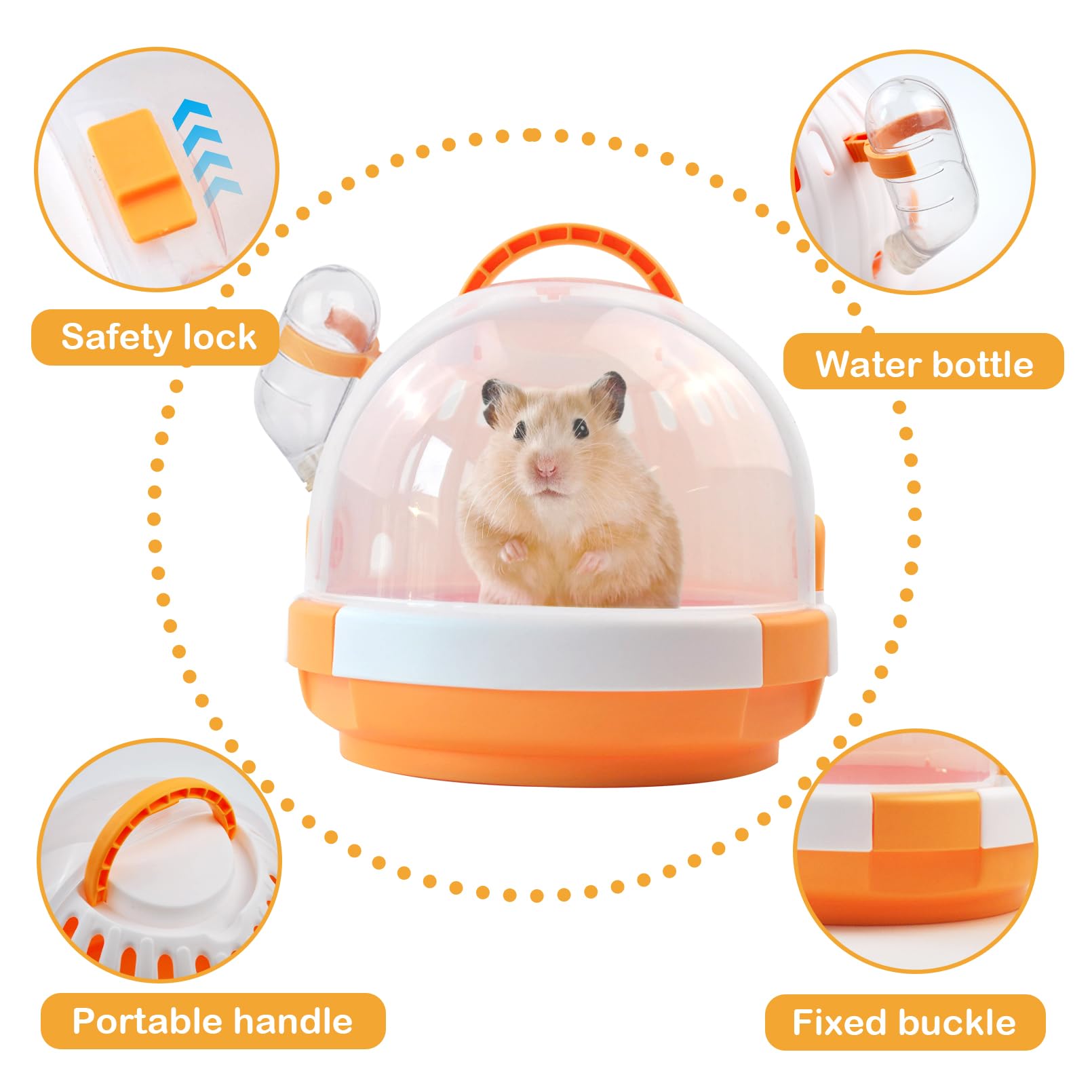 Hamster Cage - Rodent Transport Box - Hamster Cage - Travel Basket - Transport Box - Mouse Cage - Dwarf Hamster - With Drinking Bottle - Gerbil - Guinea Pig — image 4