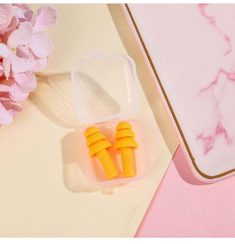 5 Pairs Waterproof Earplugs Silicone Swimming Earplugs Noise Cancelling Ear Plugs with Storage Box for Swimming Sleeping Snoring — image 3