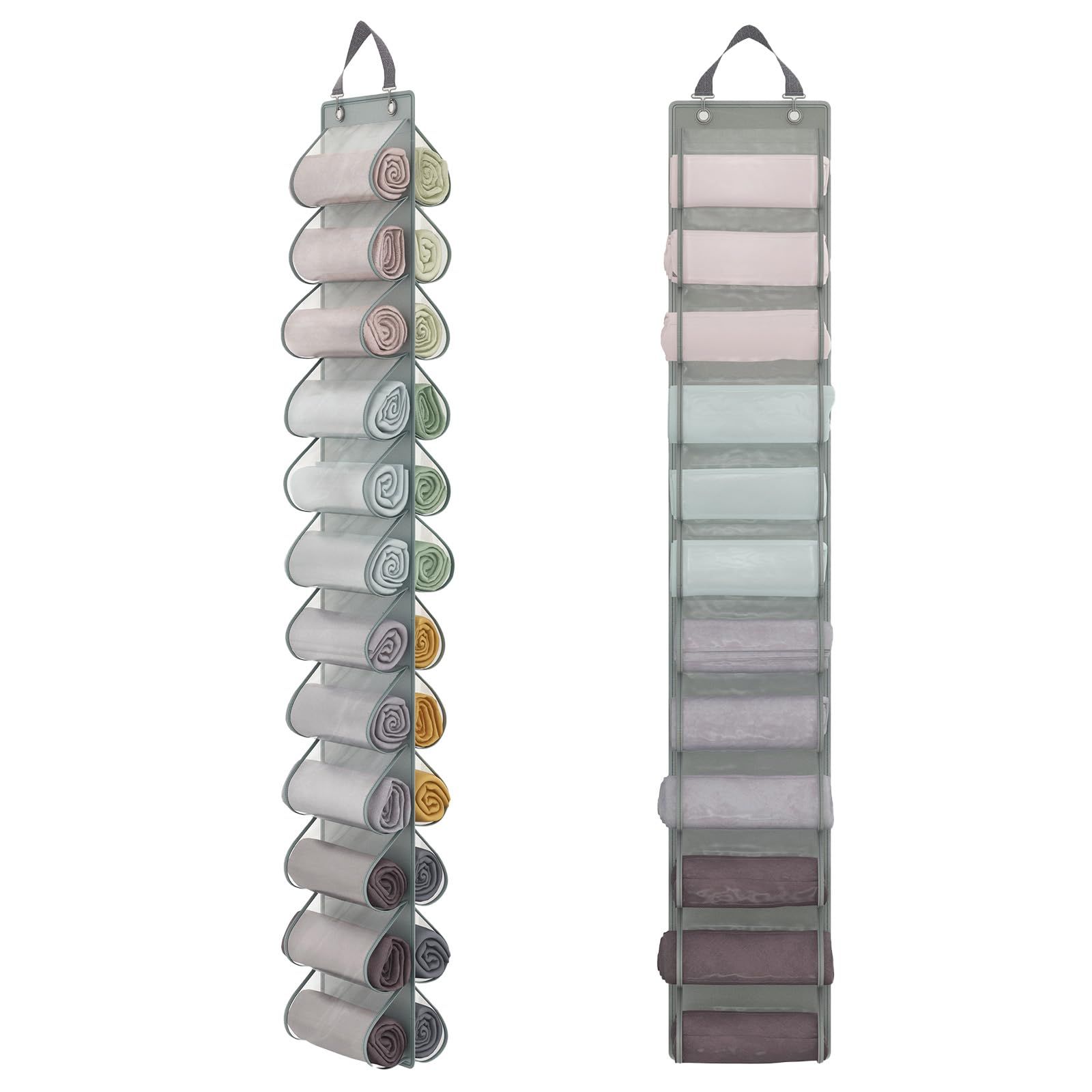 Legging Storage Bag Storage Hanger Closet Organization Holds 24 Leggings or Shirts, Jeans, and More - Grey