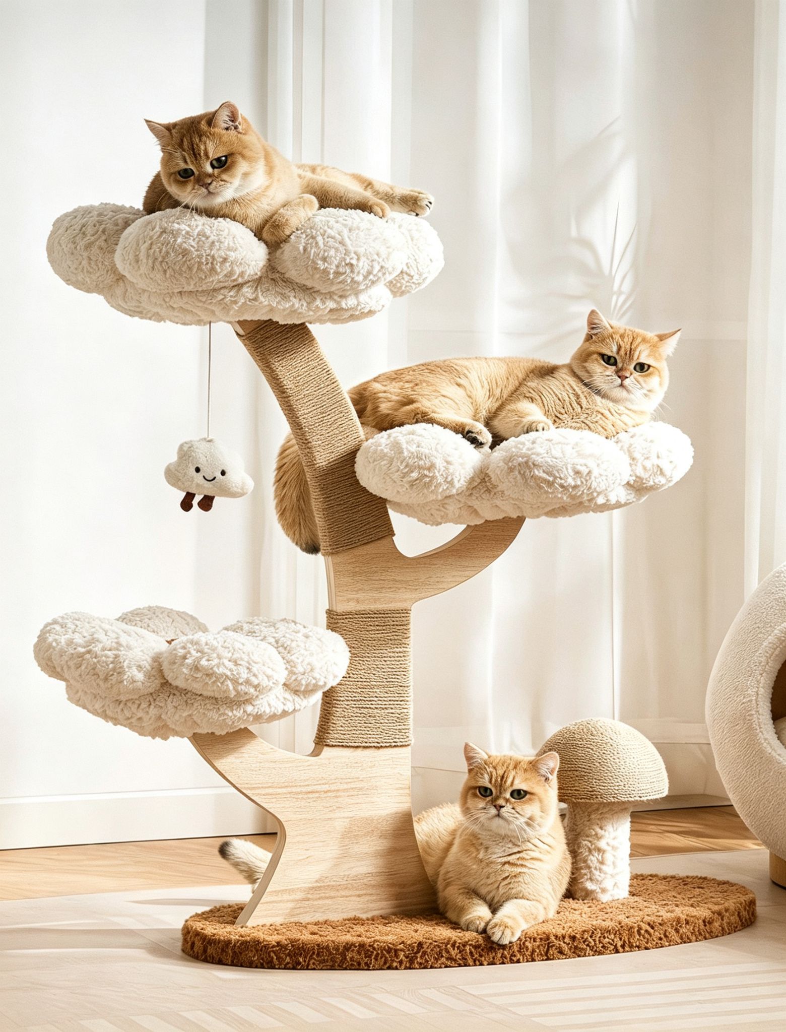US-Size Large Cat Tree (White/Pink) — image 4