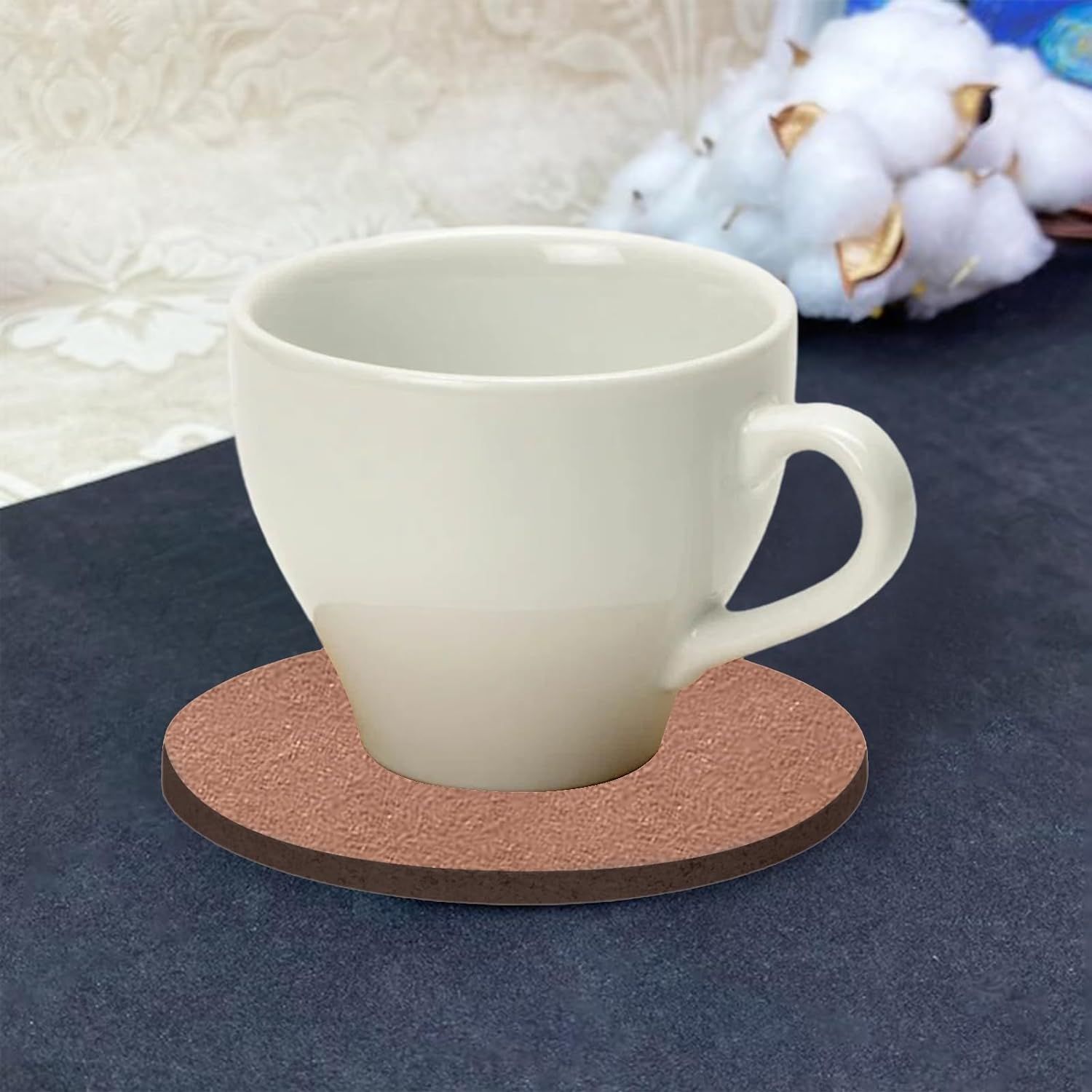 Flexible Felt Coasters Set of 10 Temperature Stain Resistant Easy to Clean Dishwasher Safe Scratch-Resistant Anti-scalding Durable — image 3