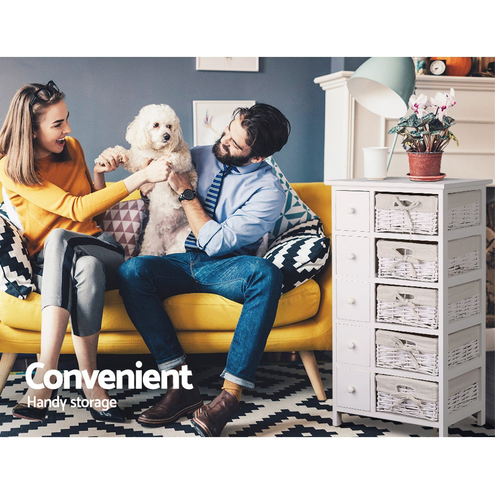 Artiss 5 Chest of Drawers with 5 Baskets - MAY โ image 5