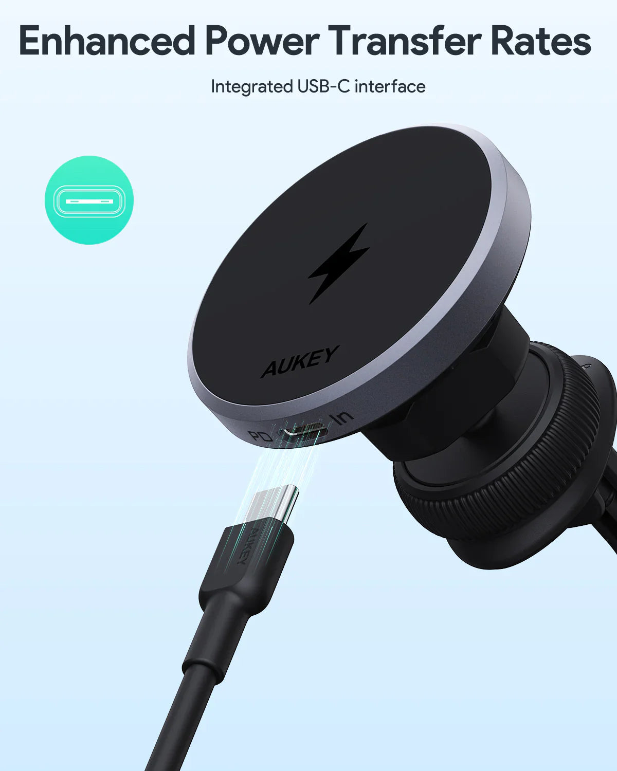 AUKEY MagFusion Dash Qi2 15W Magnetic Wireless Car Charger & Phone Mount – HD-MC13 — image 3