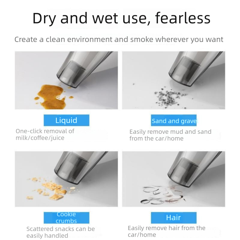 Black Cordless Car Vacuum Cleaner & White Electric Spin Scrubber Combo – Portable Handheld Wet & Dry Car Vacuum with Multi-Filter + Long-Reach Electric Floor — image 5