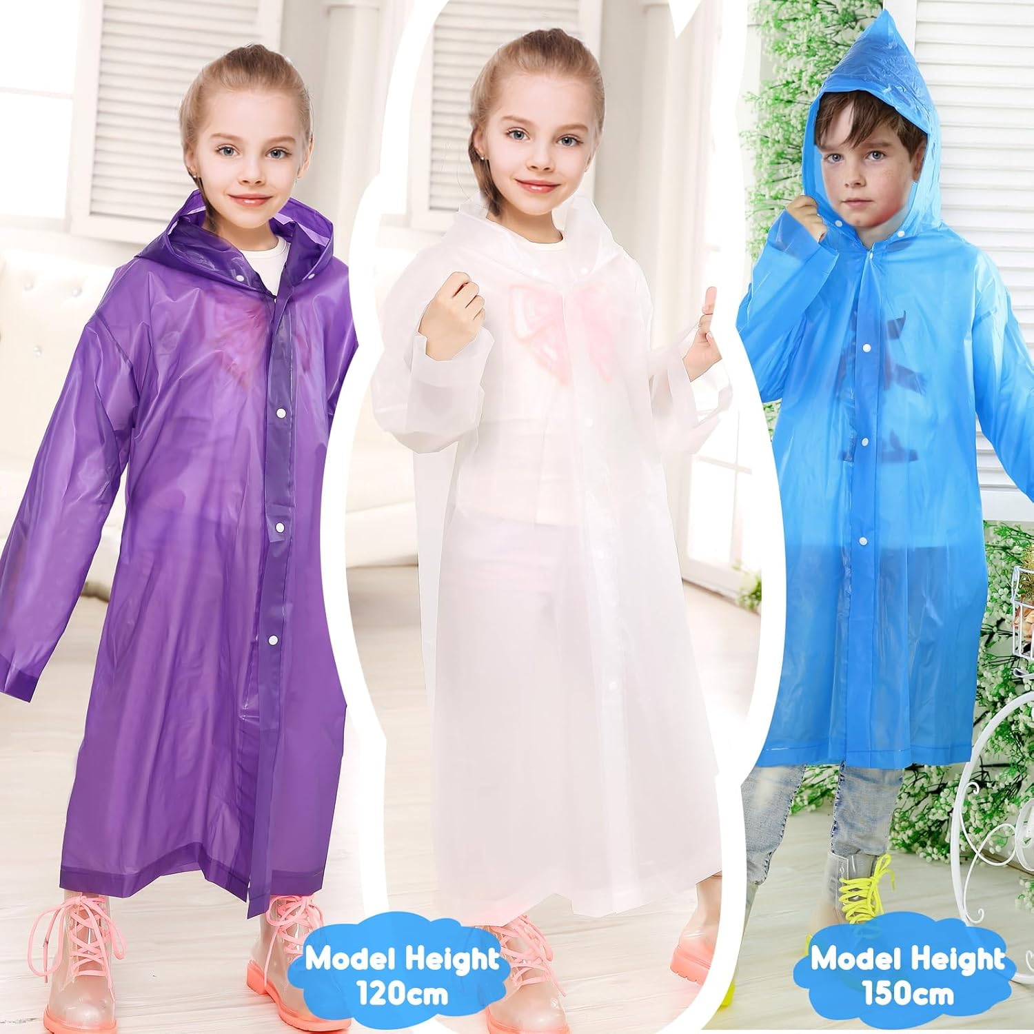 Kids Rain Poncho with Hood Lightweight Emergency Raincoat Reusable Boys and Girls Rain Jacket for Disney Travel Outdoor โ image 6