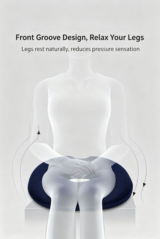 Memory Foam Donut Cushion for Women, Orthopedic Pressure Relief Seat Pillow, Breathable Hemorrhoid Tailbone Pain Pad, Office Chair Car Seat Cushion — image 6