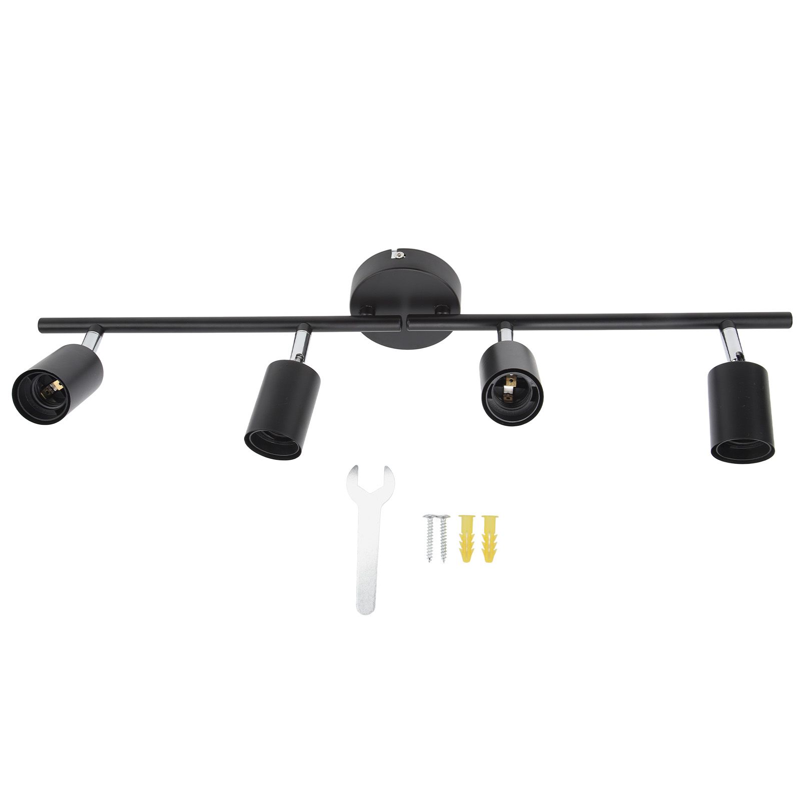 Tracking Lights Ceiling LED 4 60W Adjustable Angle Foldable Matte Black 4 Light Tracking Lighting for Bedroom Hotel 85‑265V